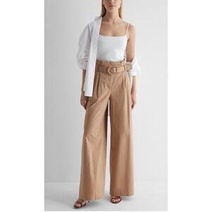 Express Super High Waisted Belted Paperbag Wide Leg Pants Size 4R(26 X 29)